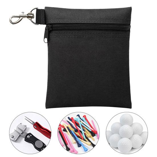 Golf Ball Carrier Bag with Lobster Buckle Portable Golf Tee Holder Zipper Golf Ball Waist Holding 7 Standard Golf