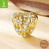 Golden Autumn Love Four-Leaf Clover Bracelet Beaded Accessories Charm S925 Sterling Silver Lucky Beads Loose Beads