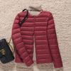 2024 Women's Lightweight Collarless Down Jacket, Short Round Neck, Thin Outerwear