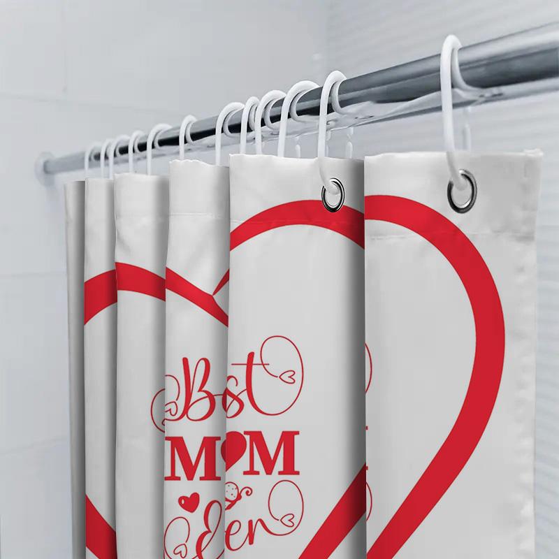 Best Mom Ever Heart Print Shower Curtain
