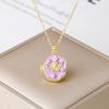 4 Colors Enamel Angel Opening and Closing Album Box Necklace Pet Photo Frame Necklace Women's Art Retro Collar Chain