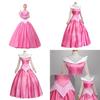 Bezauberndes rosa Dornröschen Aurora Ballkleid Kostüm für Damen mit Puffärmeln