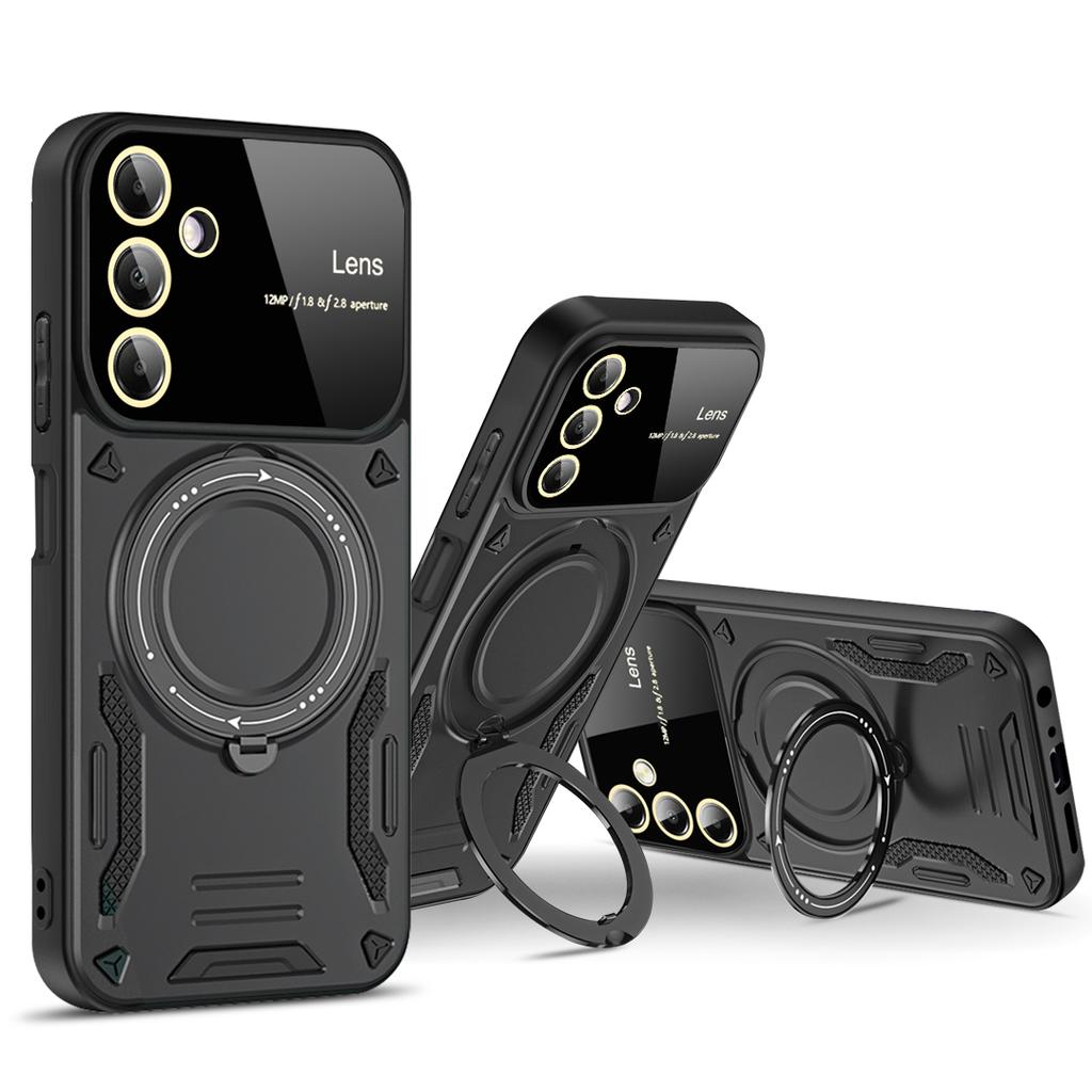 Luxury Armor Wireless Charging Case For Samsung Galaxy M12 M04 M05 4G M06 5G F04 F05 F06 Magnetic Ring Bracket Bumper Cover