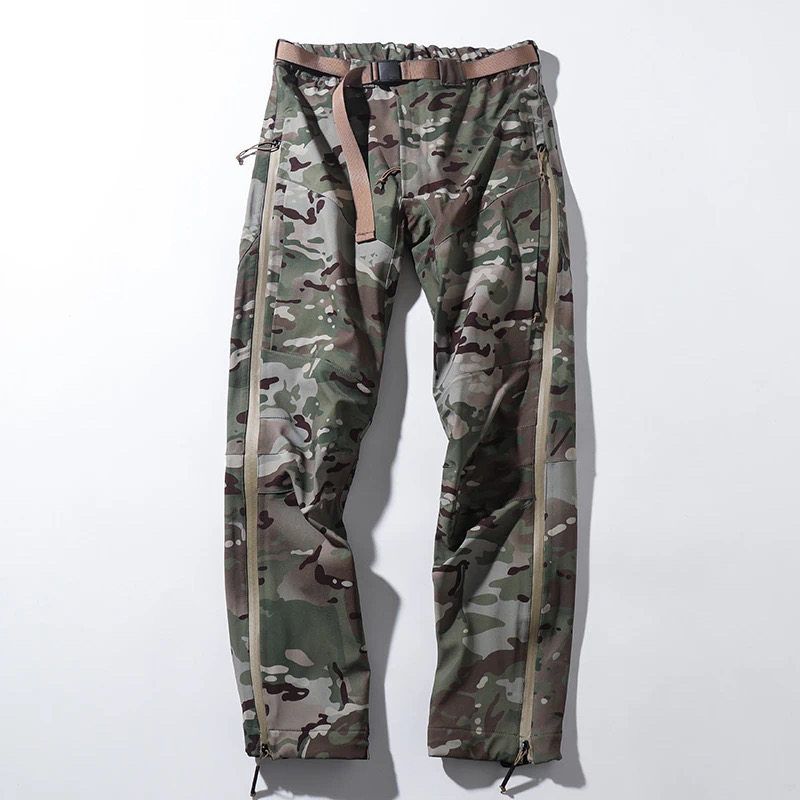 Windproof and Rainproof Fleece-Lined Straight-Leg Pants for Autumn and Winter, Suitable for Hiking, Trekking, Tactical Workwear, and Casual Wear
