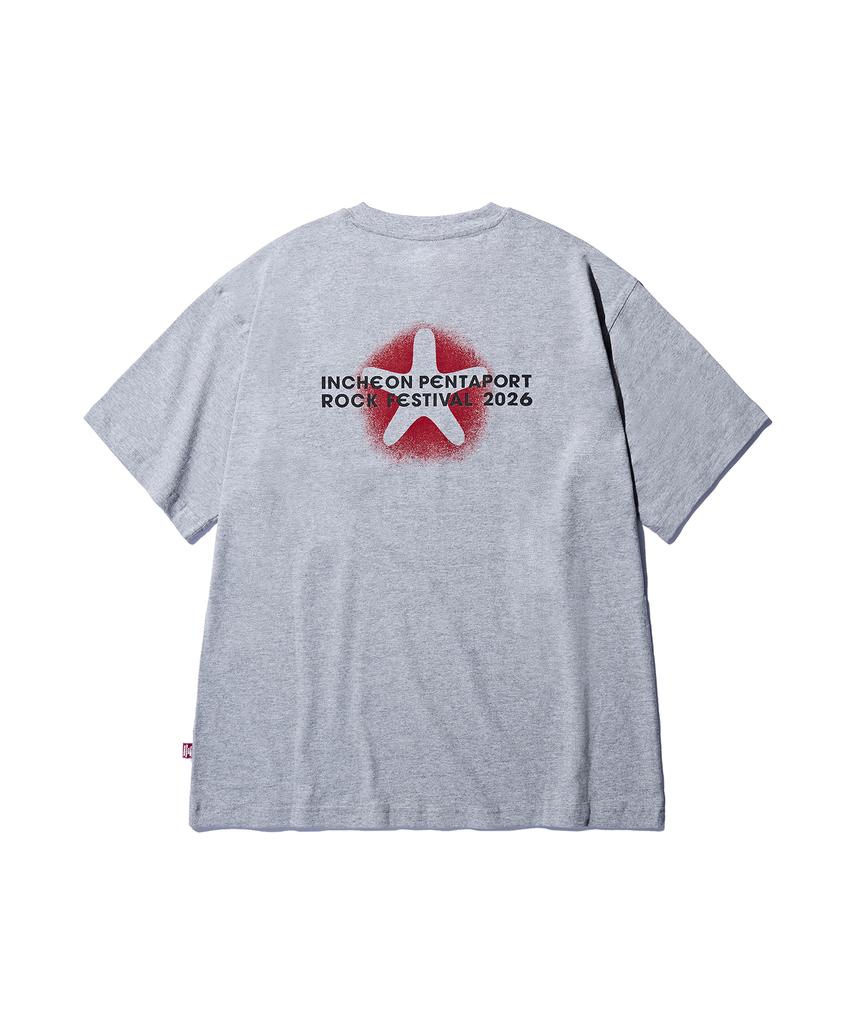 DISCUS ATHLETIC 2026 Pentaport Logo T-Shirt Melange Grey