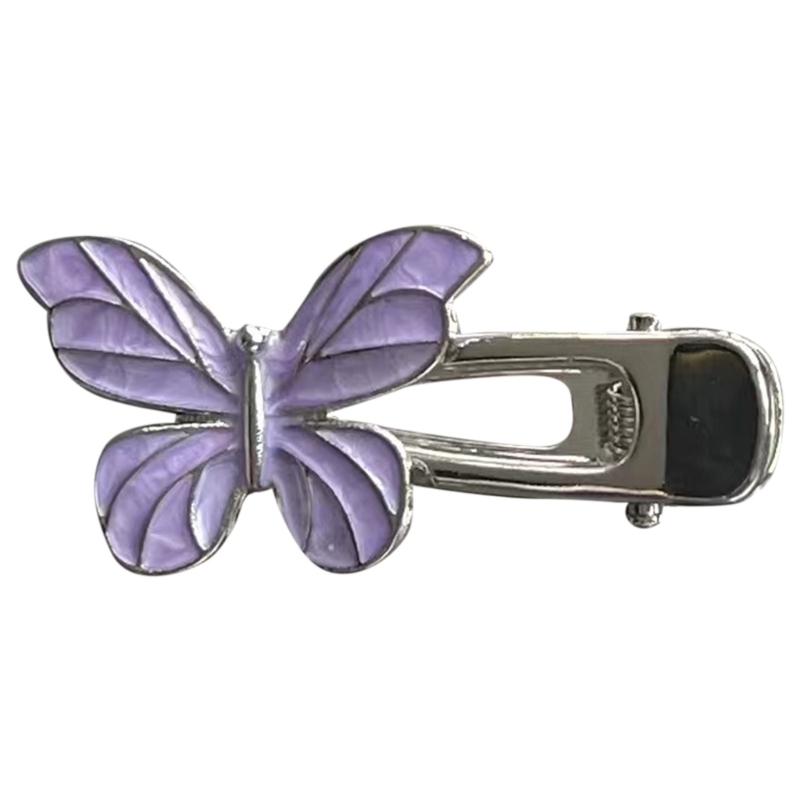 Metallic Hairpins Butterfly Hair Clip for Teens Girl Hair Shaping Duckbill Clip