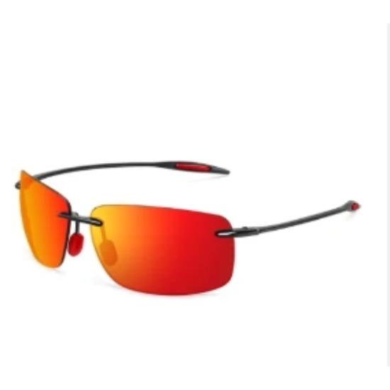 Klassische polarisierte Sport-Randlose Sonnenbrille Herren Fahren Rechteck Ultraleicht Rahmen Sonnenbrille UV400 MJ8009 Fahrerbrille