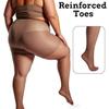 2 Paia Collant Velati Taglie Forti per Donna Vita Alta Controllo Punta Rinforzata Calze Ultra Sottili