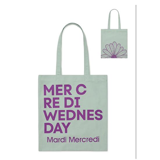 Mardi Mercredi CANVAS BAG FLOWER DU MERCREDI – Mint Purple
