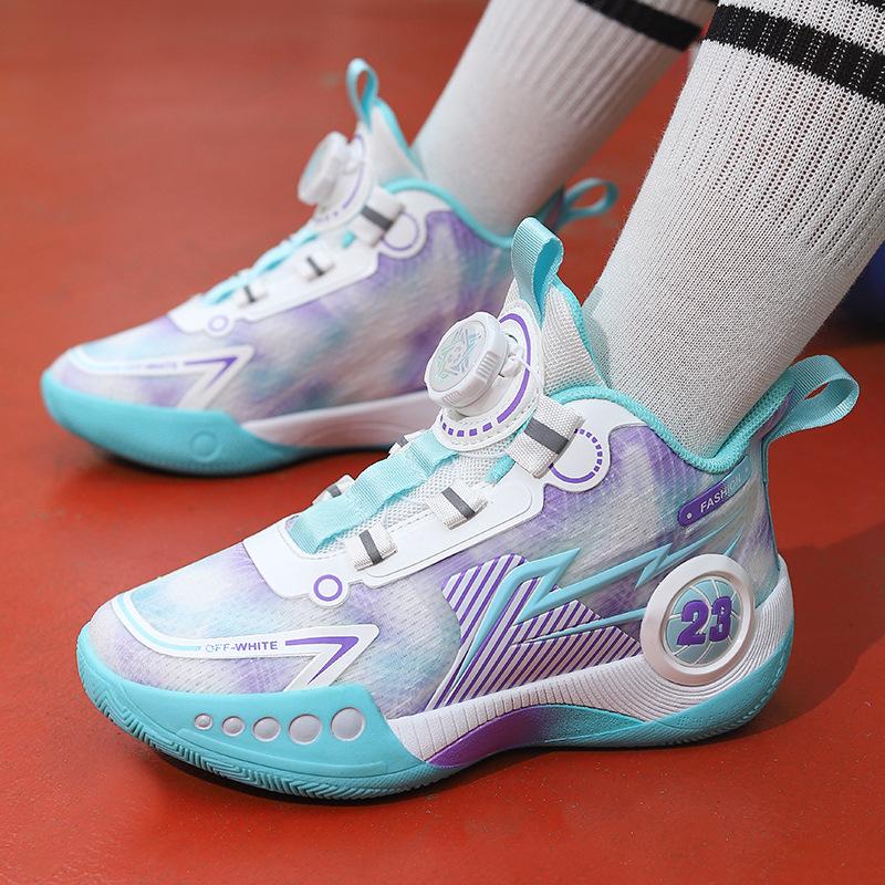 Children's basketball shoes boys' shoes spring and summer 2025 new teen boys sports shoes running middle and older children's shoes 2025