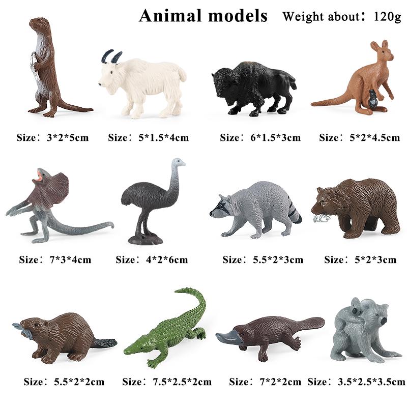 Oenux Montessori Toy Wild Farm Dinosaur Ocean Cat Animals Model Action Figure Zoo Figurines Cute Miniature Education Kid Gift
