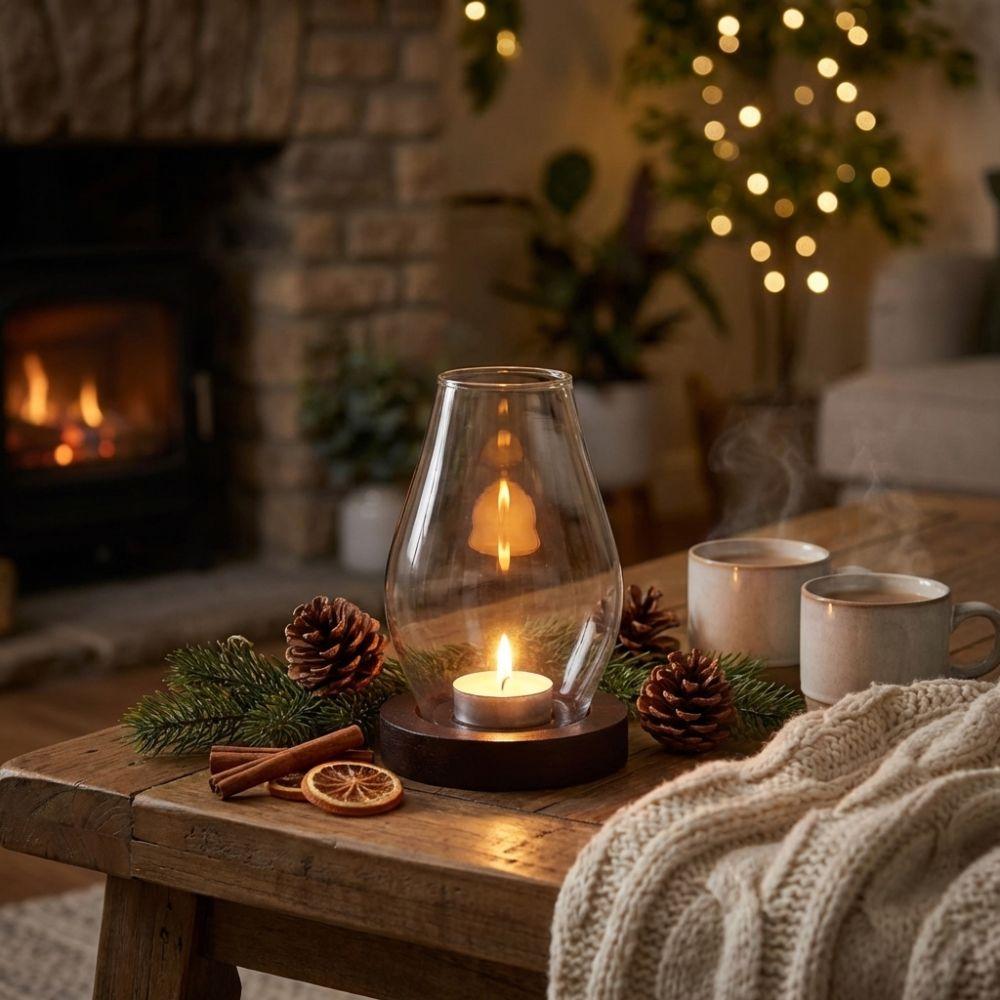 Transparent Tealight Cup Windproof Incenses Stove Lamp Glass Candle Holder  Indoor Environment