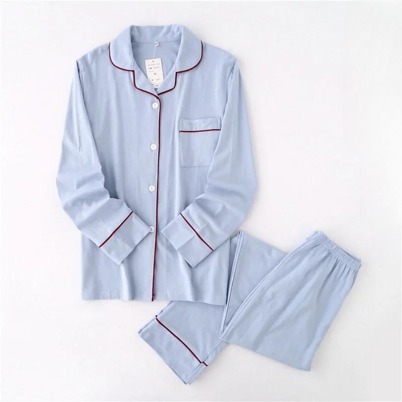Casual Couple Solid 100% Cotton Pajamas Sets Men Autumn Pijamas Long-sleeve Sleepwear Men Pijamas Japanese Pyjamas for Male