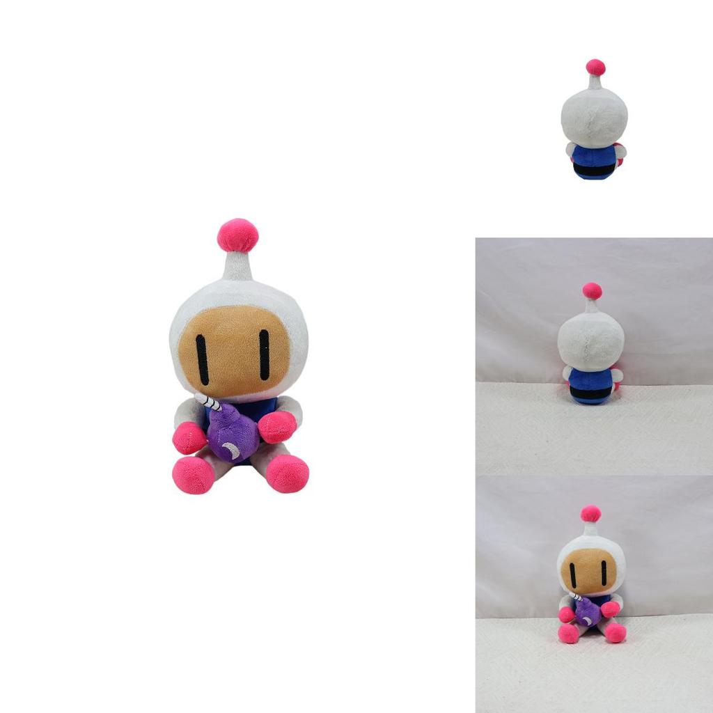 Schattige Bomberman Pluche Speelgoed Zacht Koraalfluweel Cartoonfiguur Pop Voor Verzamelaars