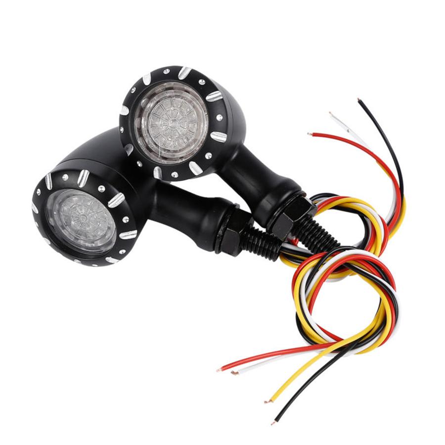 1 Paar Universal Motorrad Rot Gelb LED Bremslicht DRL Blinker Rücklicht