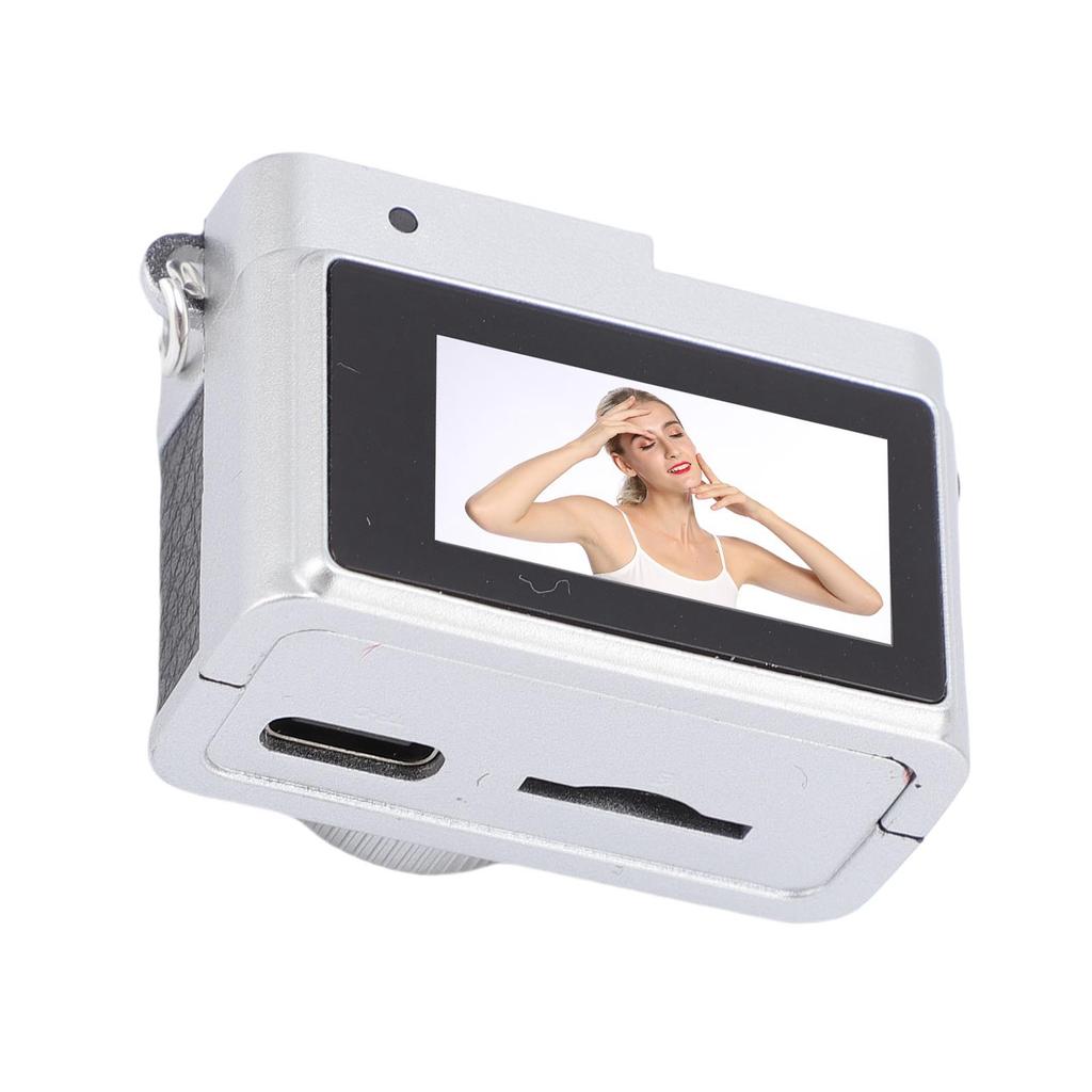 Small Keychain Camera 1080P 2MP 0.96in Color Screen 32GB Memory Card Retro Digital Camera with 4 Filters and LED Flash