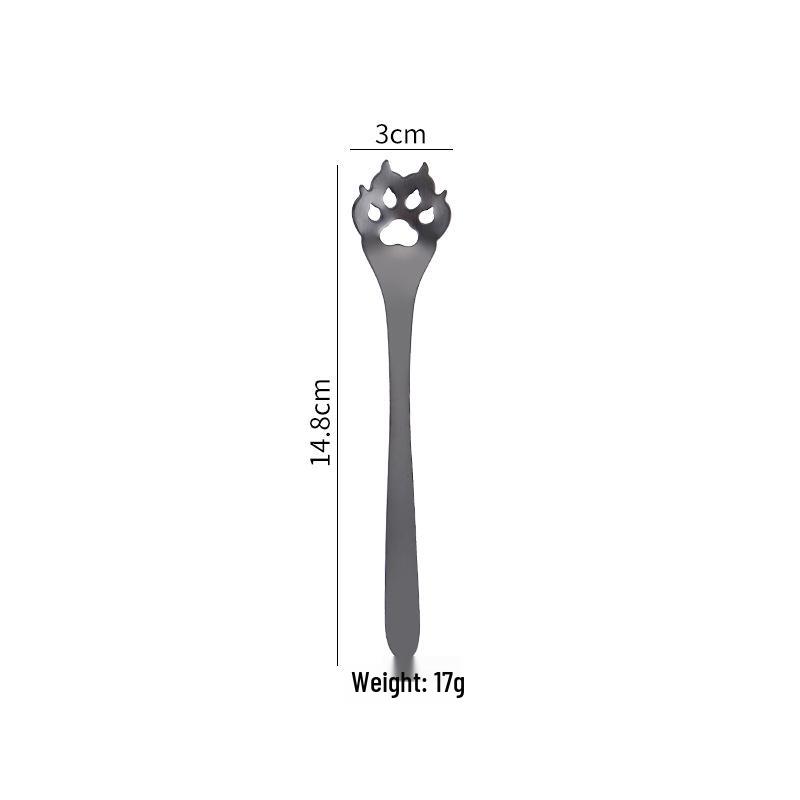 304 Stainless Steel Cat & Dog Paw Coffee Stirring Spoon - Creative Cartoon Gift Spoon