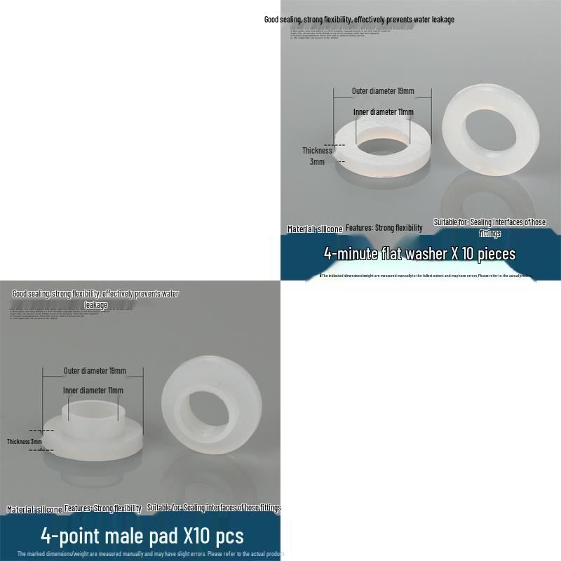 Silicone Rubber Gasket for Water Heater Inlet Pipe: Flat Washer & Corrugated Pad