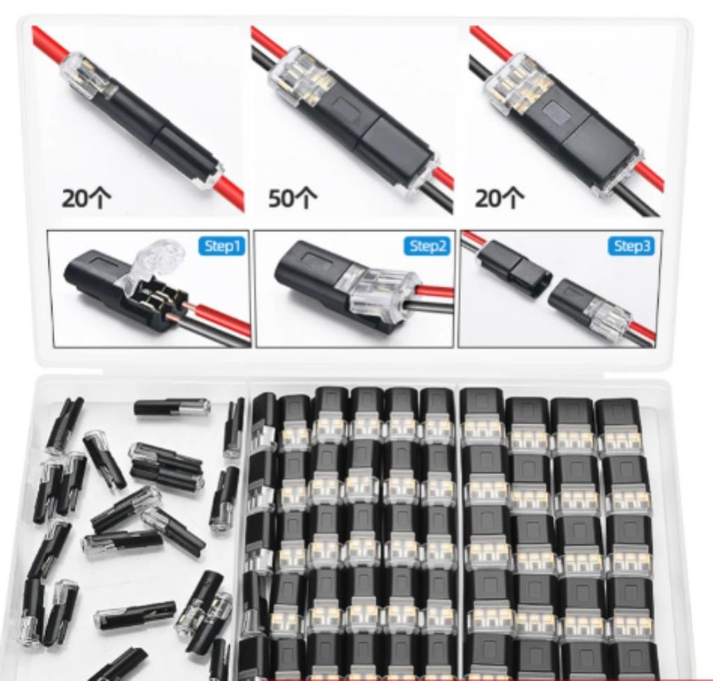 D1 D2 D3 Quick Splice Wire Connectors Solderless Push in Cable Terminal Set Auto Car LED Audio Fast Electrical Joint Block Kit