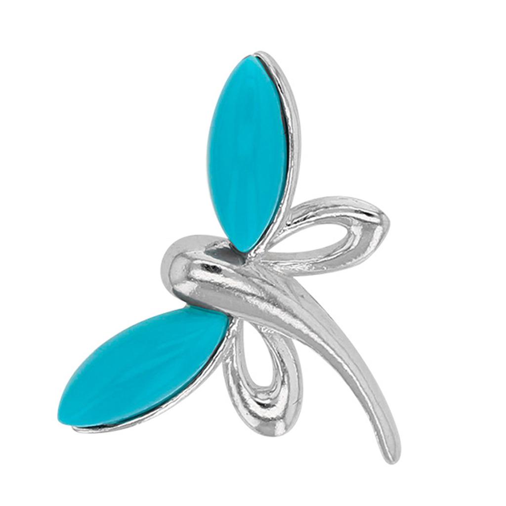 Les Trésors De Lily [Q0552] - Silver Pendant 'Dragonflies' Turquoise Silver (rhodium-plated) - 22x15 Mm