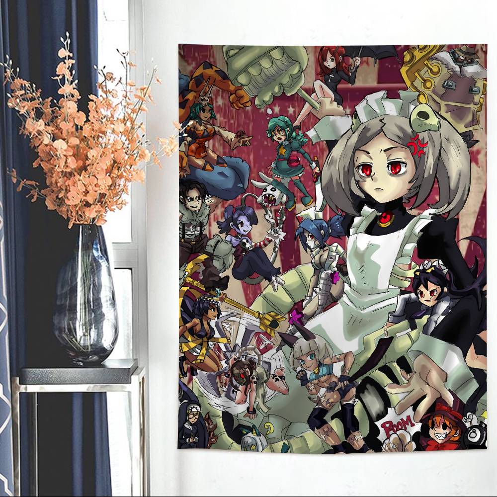 

Игра MMarie SkullGirls Korbel DIY Настенный гобелен Подвесной Таро Хиппи Настенные ковры Комната INS Домашний декор 74x94cm(29x37in)