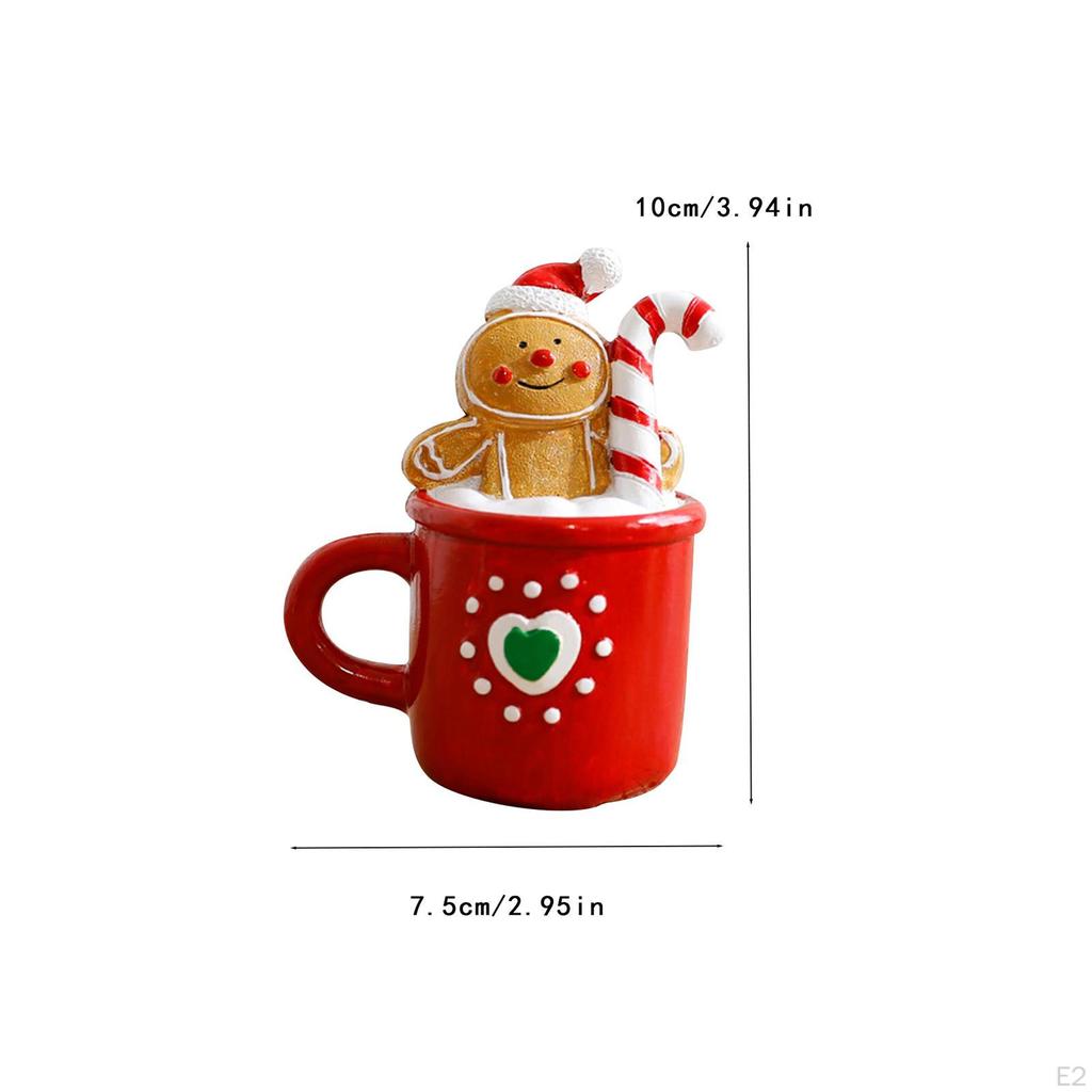 Christmas Resin Figurine Small Cute Xmas Statue Window Display Living Room Crafts Shelf TV Stand