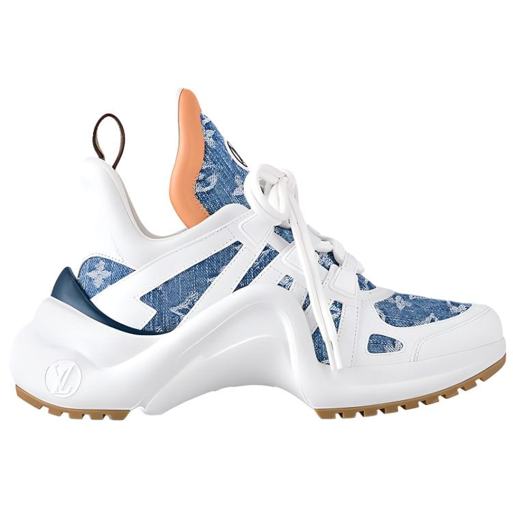 LOUIS VUITTON Archlight Low top Casual Shoes Women's White Blue 1ACHUP