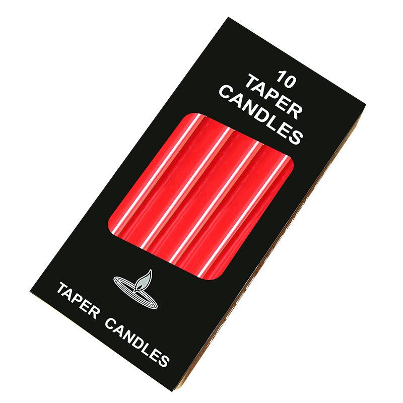 10 Pieces/boxed Colored Long Pole Candles for Household Lighting Candlelight Dinner Western Restaurant Emergency Power Outage Wax Candle