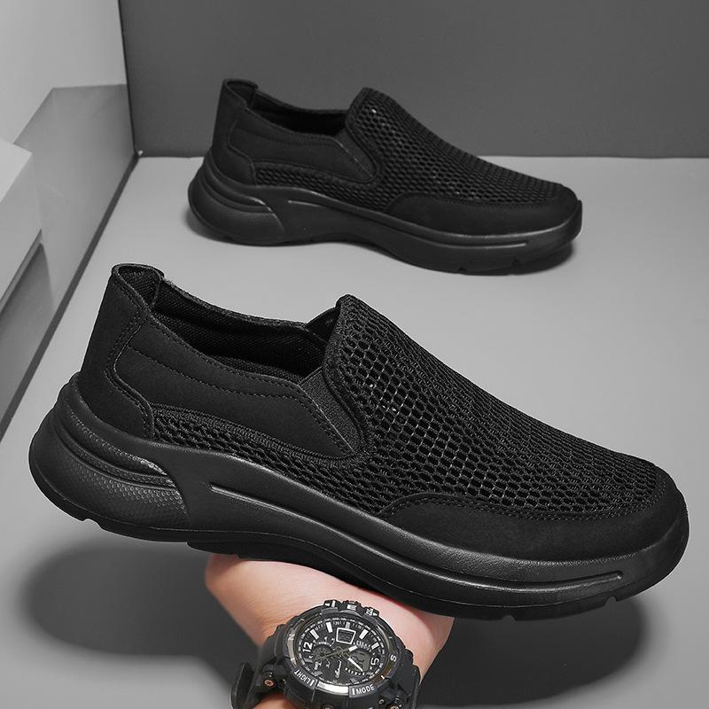 Putian 2025 New Mesh Breathable Hollow Deodorant Mesh Shoes Men's Soft-soled Casual One-pedal Sports Trendy Shoes 48