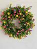 50cm Artificial Wildflower Wreath Handmade Colorful Spring Summer Floral Garland Background Wall Window Front Door Wedding Decor