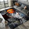 Crystal Velvet Basketball Printed Area Rug for Bedroom And Living Room Home Decoration, Non-Slip Mat for Bedside.
