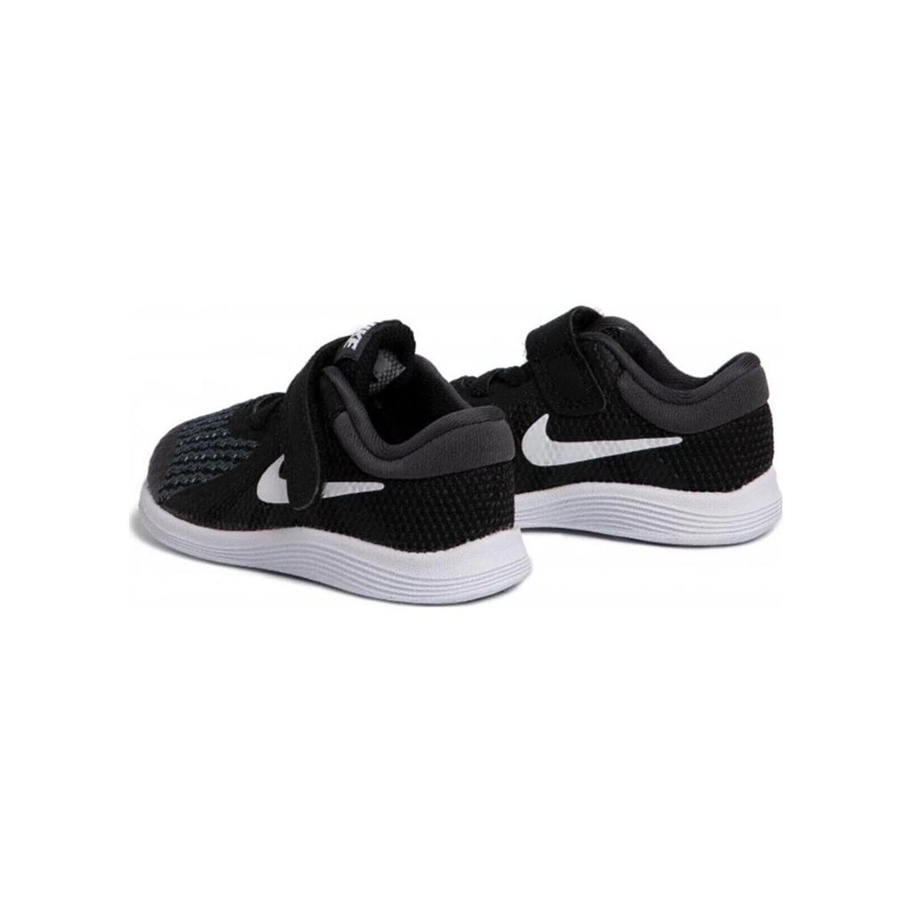 Nike Revolution 4 Velcro Sports Breathable Shock Absorption Low Top Running Shoes Baby Sneakers Black 943304-006