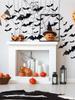 12Pcs/Pack PVC 3D Black Horror Bat Wall Stickers Set DIY Halloween Party Essentials for Home Window Art Decals