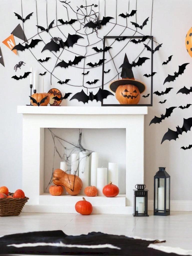 12Pcs/Pack PVC 3D Black Horror Bat Wall Stickers Set DIY Halloween Party Essentials for Home Window Art Decals