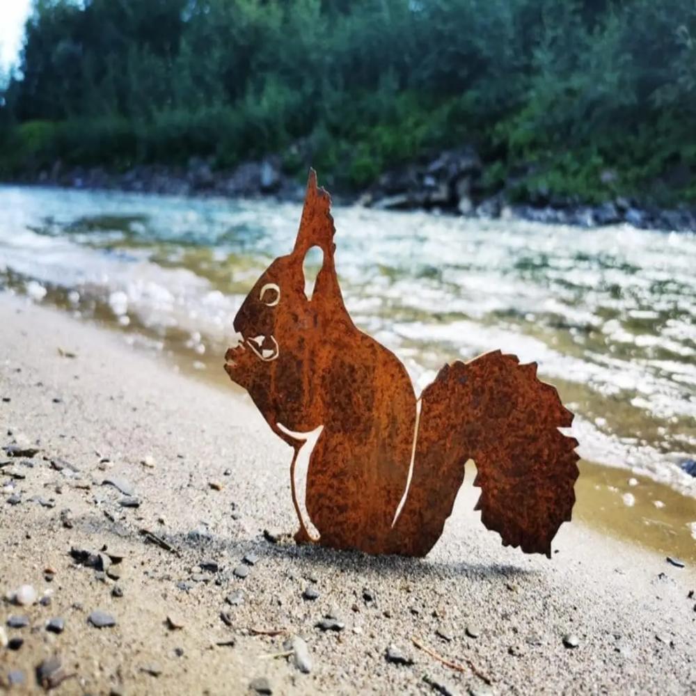 Садовые украшения Rusty Animal Garden Metal Yard Art Corten Steel Outdoor Decor Squirrel — фото 5