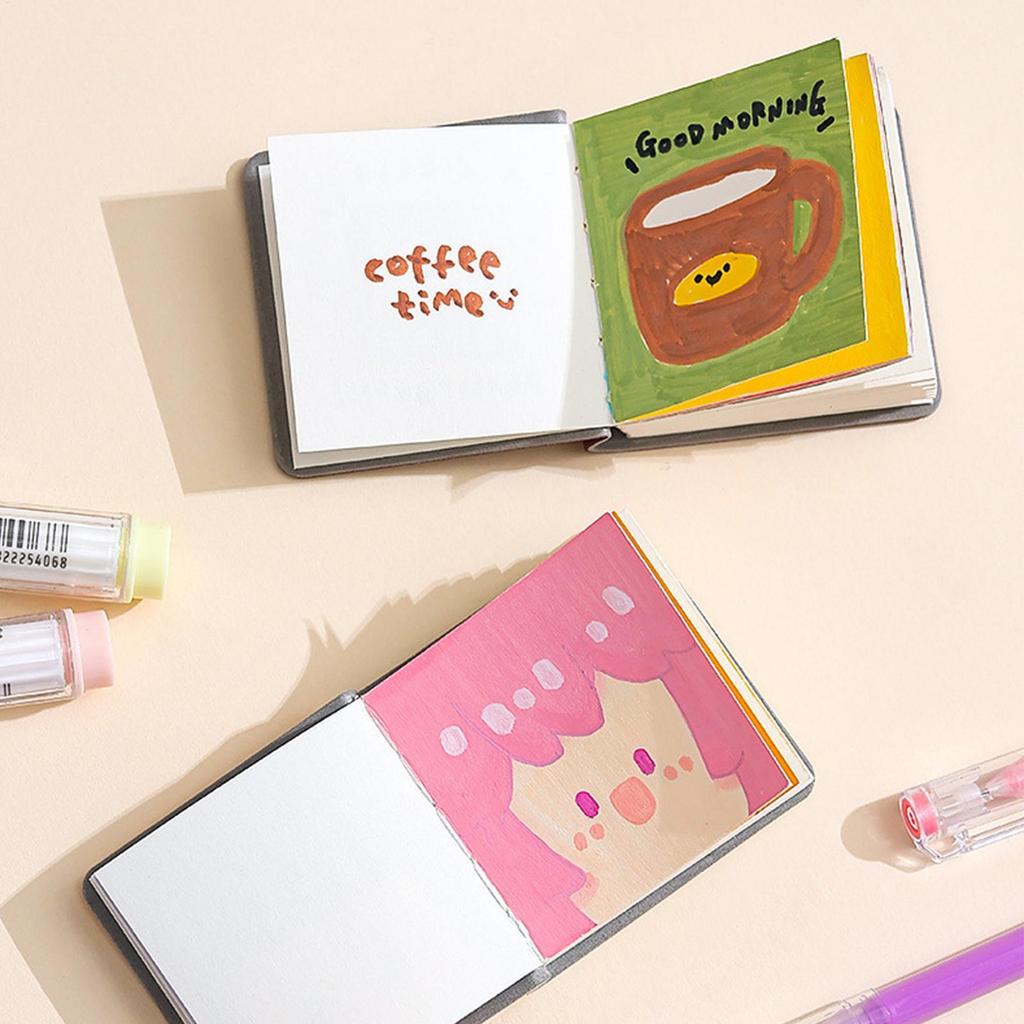3pcs Small Watercolor Sketchbook 2x2 Inch Mini Cold Press Hardcover Small Paper Pad Watercolor Journal For Kids Teens Artists
