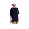 Li Ning Sports Lifestyle Series Solid Color Logo Micro Label Round Neck Casual Short Sleeve T-Shirt Unisex Tops Black AHSS871-2