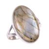 Natural Labradorite Gemstone 925 Solid Sterling Silver Jewelry Ring Size 10 W2U44