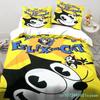 Carino Set Biancheria da Letto Cartone Animato Gatto F-Felix, Copripiumino Coperta Set Letto Copripiumino Federa, Dimensioni King Queen Twin Bambini Bambine Adulti