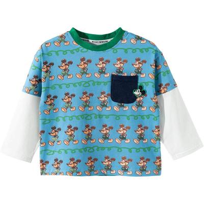 Boys' Mickey Mouse Faux Layer Long Sleeve T-Shirt