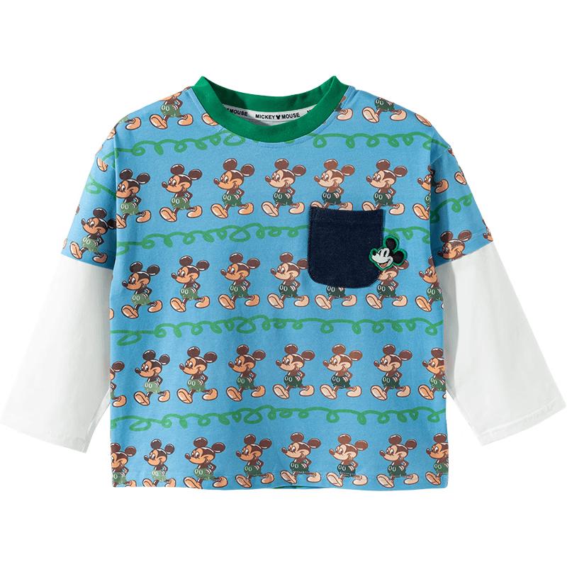 Disney Boys  Mickey Mouse Faux Layer Long Sleeve T-Shirt 120/60