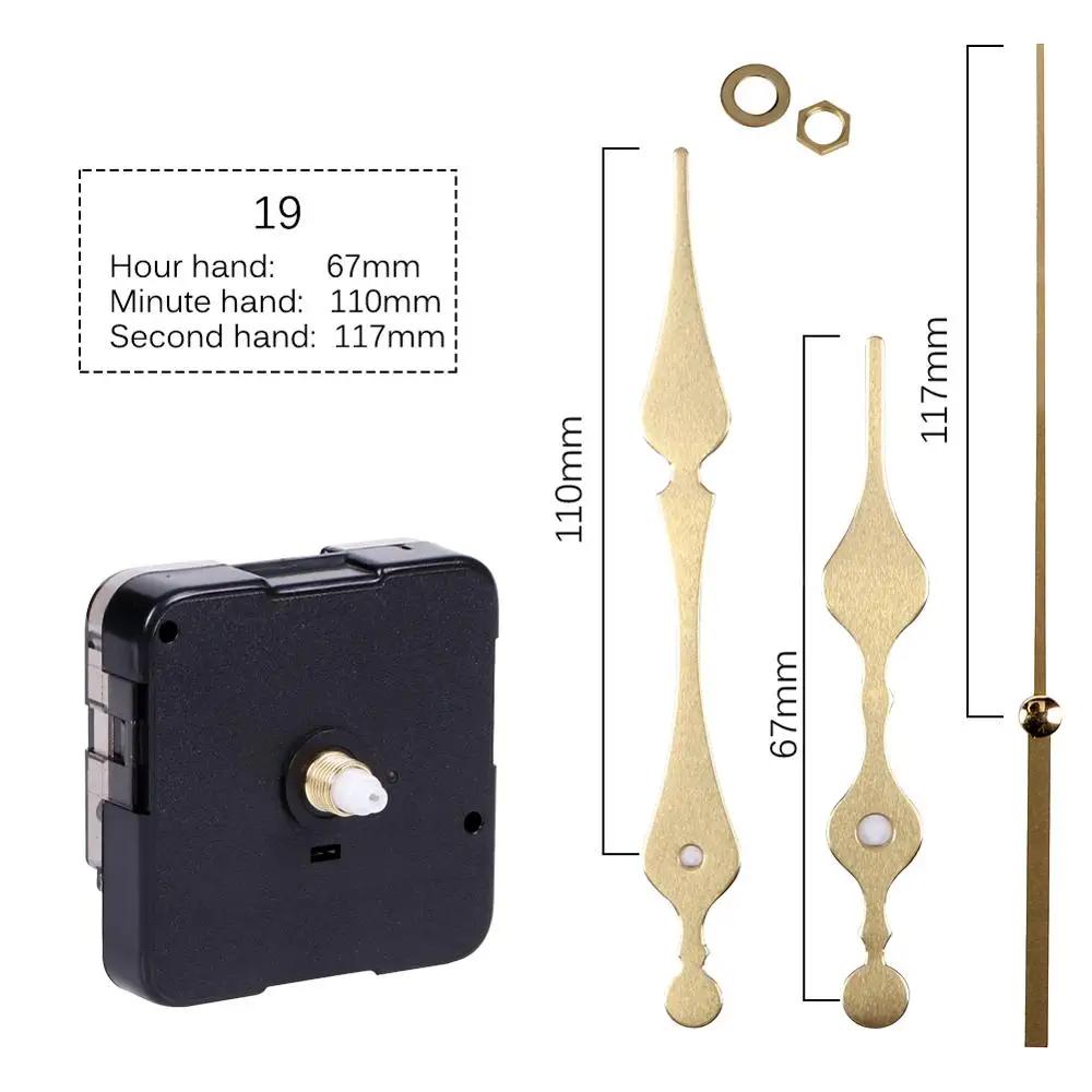 Quartz Clock Movement With Hand Mechanism Clock Repair Replacement Shaft Length 12mm (9/20 Inch) Thread Length 5mm(1/5 Inch)
