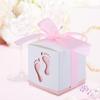 50 Pezzi Simpatico Scatola di Carta a Forma di Impronta di Piedino di Bambino Scatola per Caramelle Bomboniera Matrimonio Baby Shower