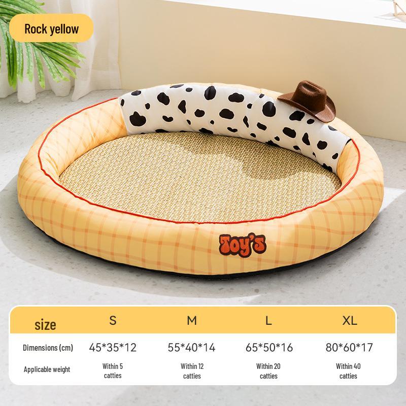 

All-Season Rattan Woven Dog Bed - Cool Nest for Small Breeds S: 45*35*12 cm