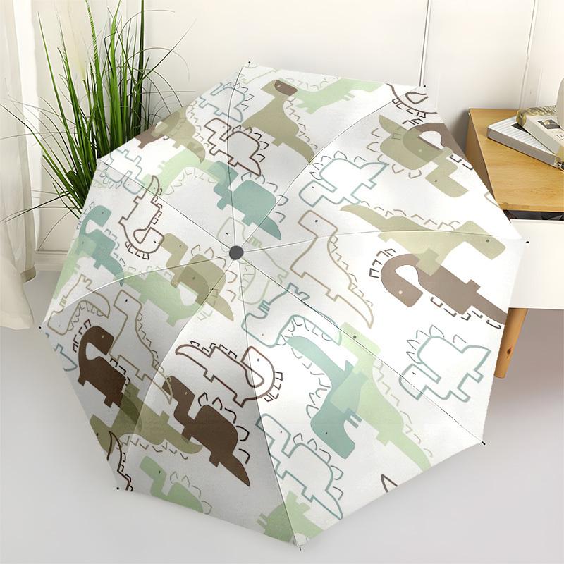 1pc Dinosaur Pattern Design Umbrella with Plastic Handle,Suitable for All Seasons UmbrellaPT517