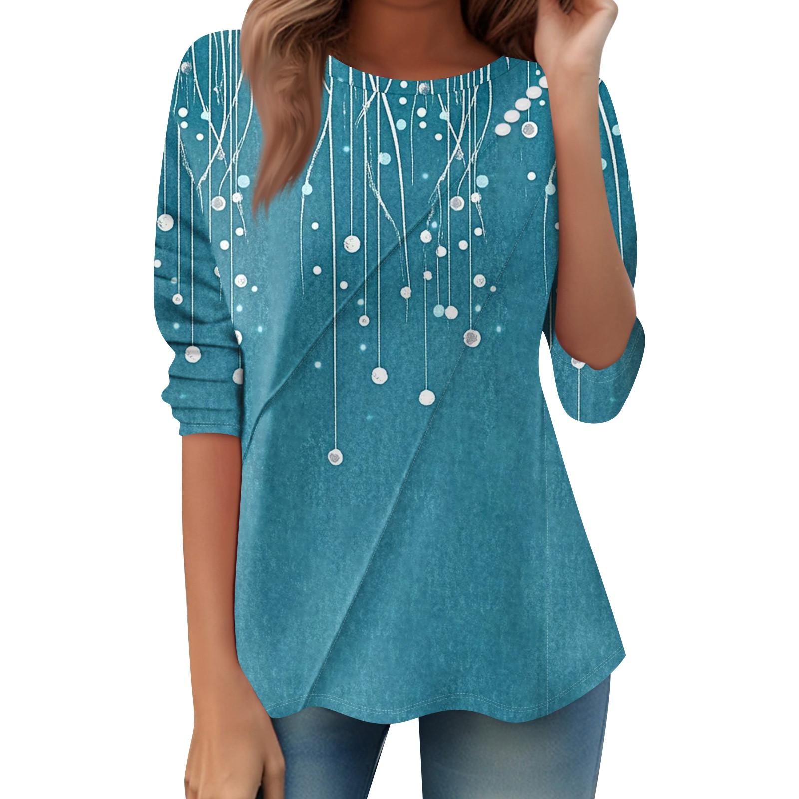 

Женский свободный повседневный топ с длинным рукавом, круглым вырезом, пуговицами, принтом в полоску, футболка M