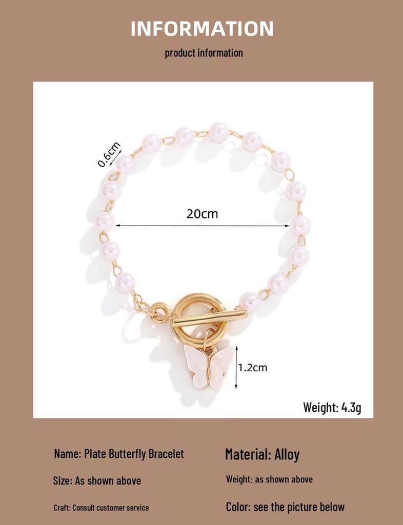 Korean Pearl Butterfly Buckle Bracelet - Stylish Gift for Best Friend's Birthday