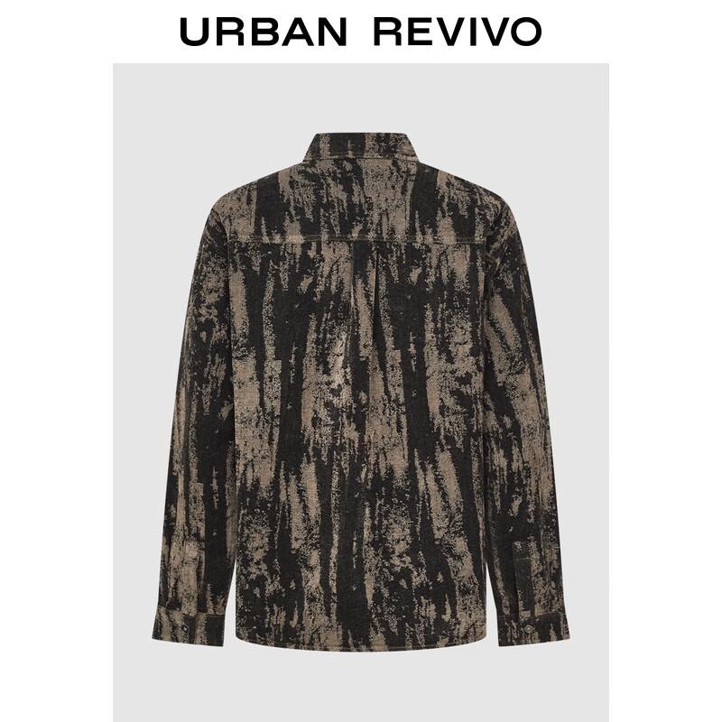 UR Men's Retro Color-block Texture Casual Shirt