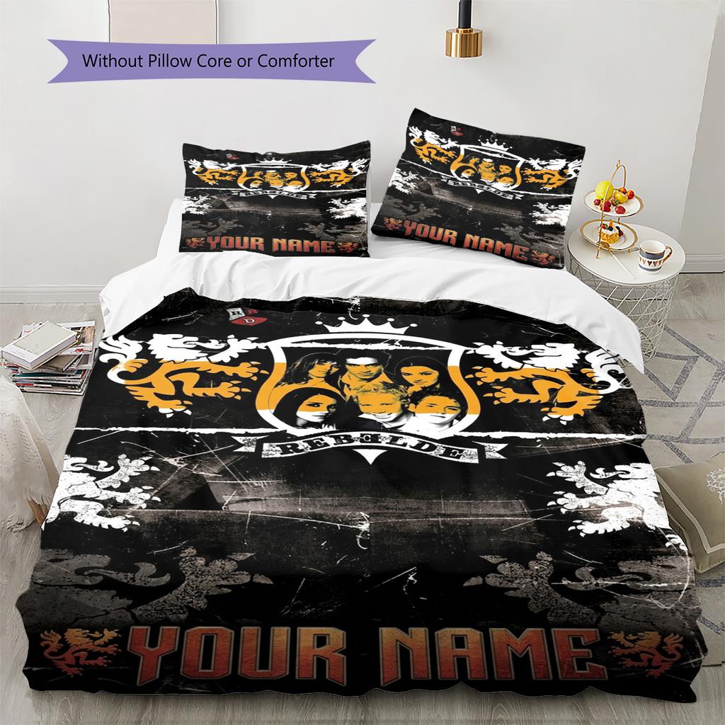 Name Custom RBD Band Pattern Bedding Set Quilt Cover Pillowcase Home Decor Gift (1 * duvet cover + 2 * pillowcase, without core)