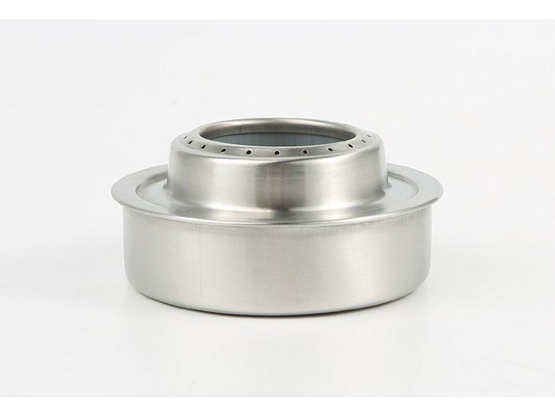 Portable Windproof Stainless Steel Alcohol Stove with Round Windshield for Outdoor Cooking